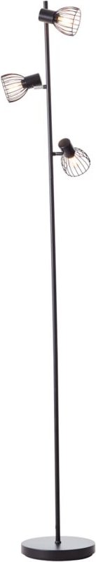 Brilliant - Lampe, Blacky Standleuchte 3flg schwarz matt, 3x D45, E14, 25W, Mit Fußschalter