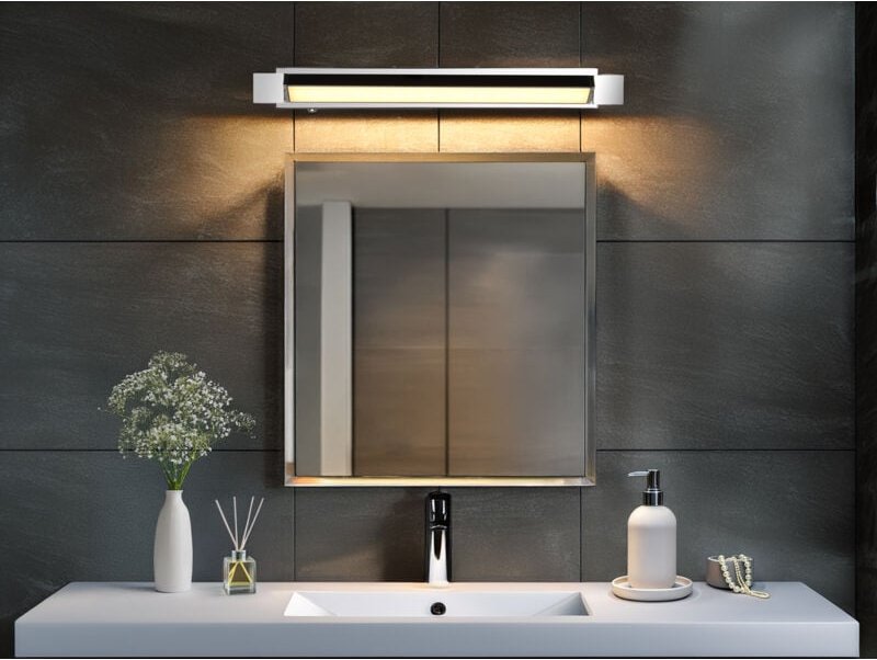 Dimmbare led Bad Spiegelleuchte fabrizio schwenkbar, Chrom Breite 50cm