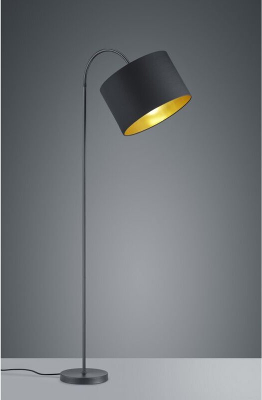 Hostel Stehlampe Metall Schwarz-Gold Verstellbarer Lampenschirm H156 cm Trio Lighting