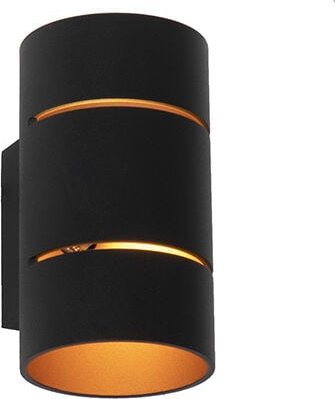 Smart-Wandleuchte schwarz mit goldenem Innenleben inkl. WiFi G9 - Ria