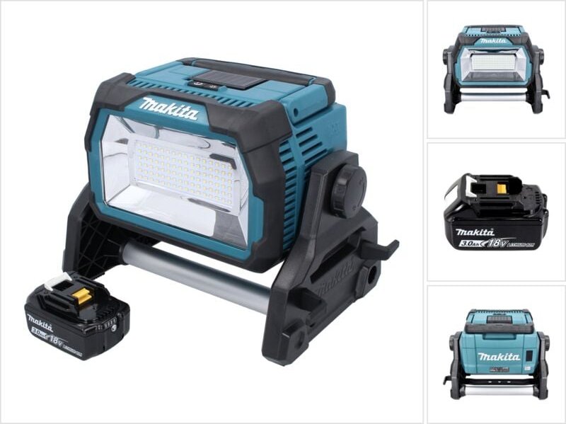 Thumbnail - Dml 809 F1 Akku led Baustrahler 18 v 10000 lm + 1x Akku 3,0 Ah - ohne Ladegerät - Makita