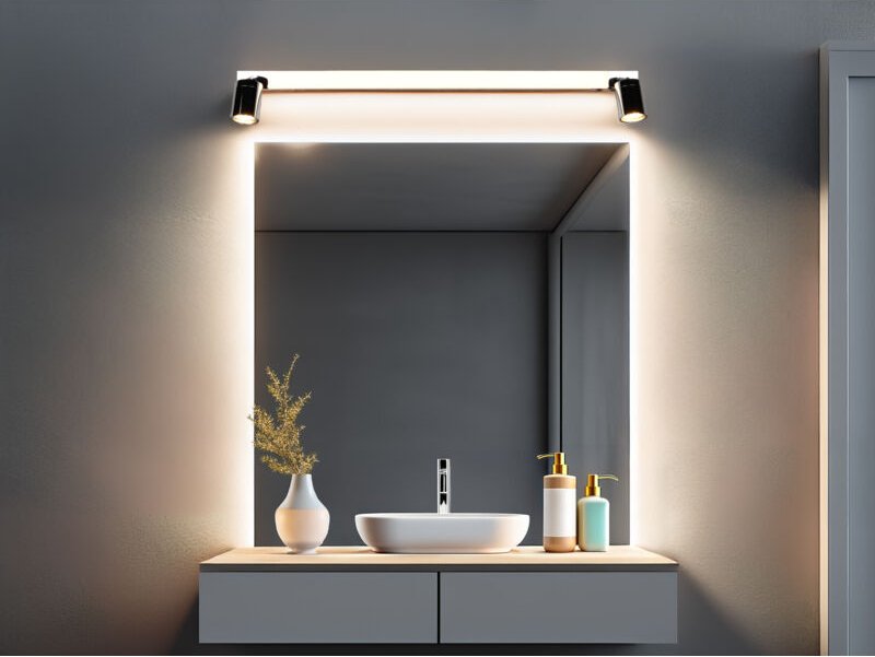 Led Bad Spiegelleuchte enrico mit 2 Strahlern & Schalter, Chrom b: 90cm