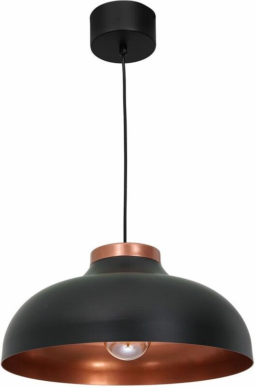 Licht-erlebnisse - Hängelampe in Schwarz Kupfer Metall E27 Modern Wohnzimmer mira