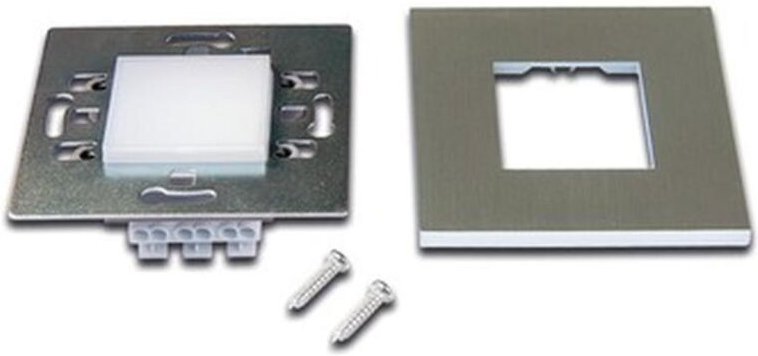 Hera LED- 0,9W 3000K 50lm edst Konv 1LED IP20 Kstopal 75x75x41mm LEDWALLF0,9WWWEDELSTAHLOPTIK