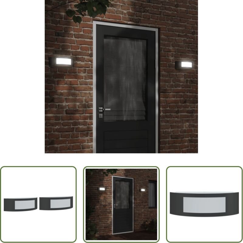 Außenwandleuchte - Außenwandleuchten 2 Stk. Schwarz Edelstahl