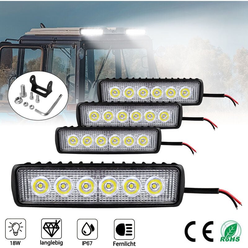 UISEBRT LED Arbeitsscheinwerfer 12V/24V Zusatzscheinwerfer Auto Offroad Flutlicht Arbeitslicht Aluminium Druckguss IP67 ...