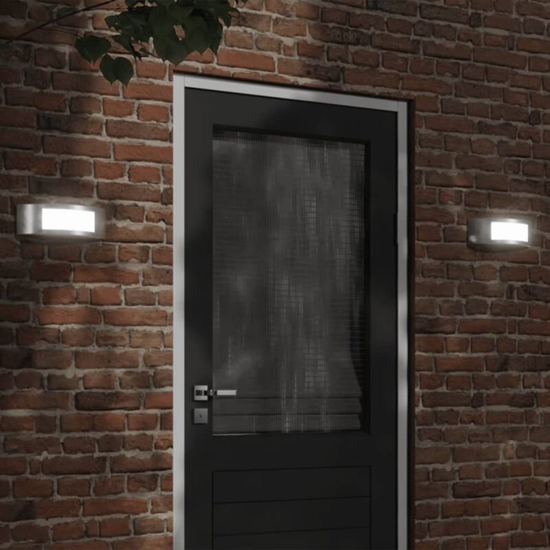 Außenwandleuchten 2 Stk. Silbern Edelstahl Vidaxl 490445