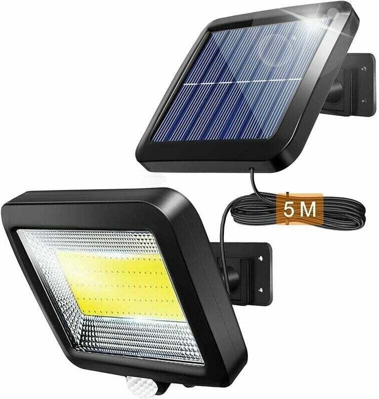 Solarleuchte für den Außenbereich mit Infrarot-Bewegungsmelder, 100COB LED-Flutlicht für den Außenbereich mit Sensor, 18...