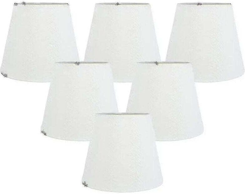 Lot de 6 abat-jours à clipser en tissu blanc pour lustre, remplacement pour applique murale E14 - ZVD