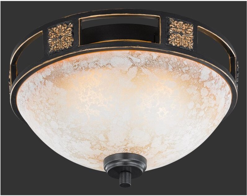 Iperbriko - Deckenleuchte 2xE27 Quinta Ruggine Glas Alabaster Ø33 cm Trio Lighting