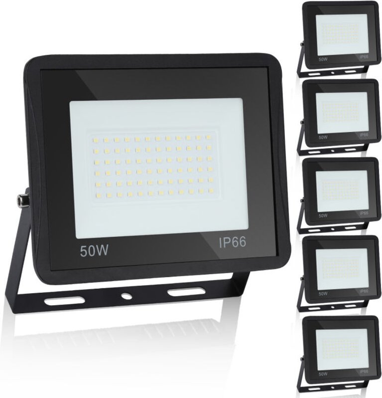 TolleTour 5er LED Fluter Außenstrahler IP66 Scheinwerfer Aluminium Außen Strahler Warmweiß 50W