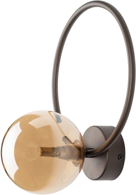 TK Anabelle Globe Wandleuchten Braun, Bernsteinglas 1xG9