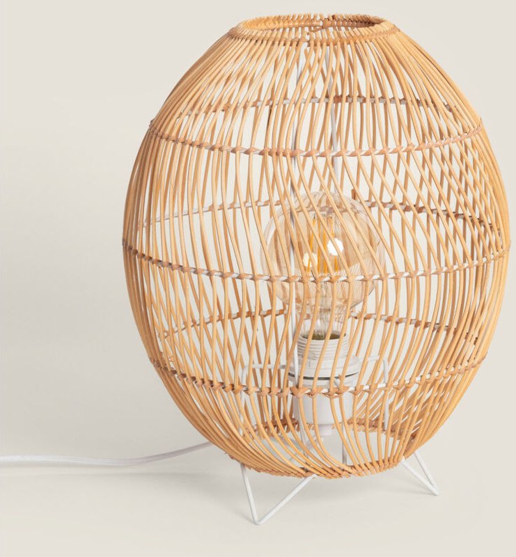 Tischlampe Rattan Sagra Natürlich