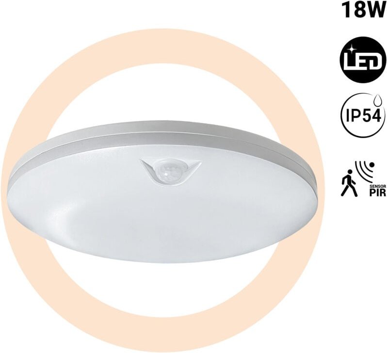 Kreisförmige LED-Deckenleuchte mit PIR-Sensor - 18W -