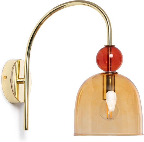 Wandleuchte Metall und Glas Baudelaire Bernstein