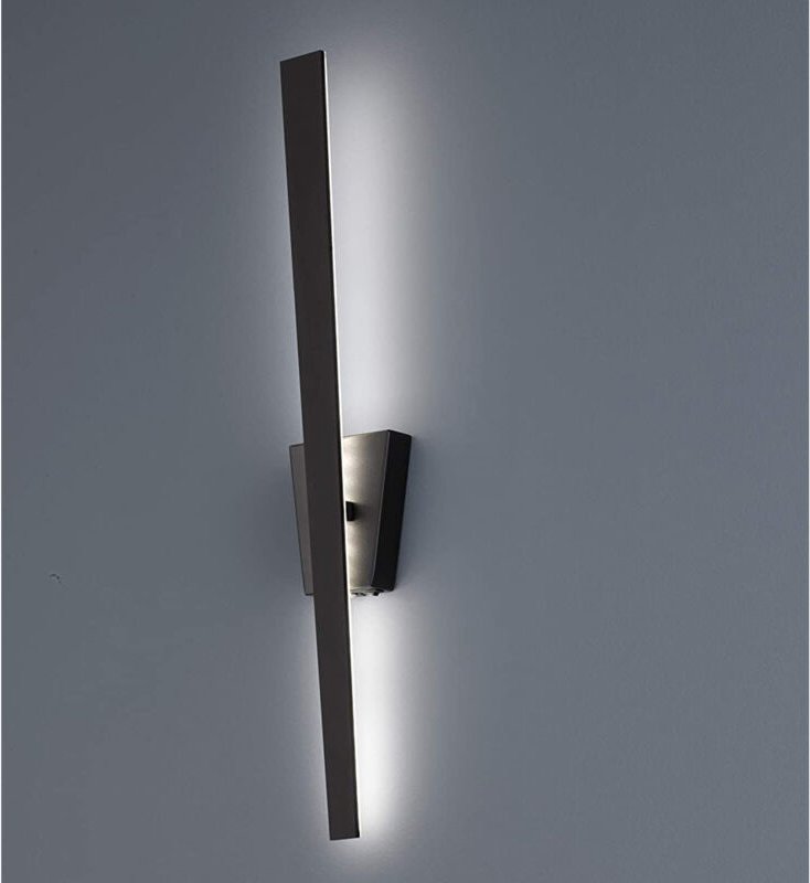 Flache led Wandleuchte zita Schwarz indirekte Wandbeleuchtung, Höhe 60cm