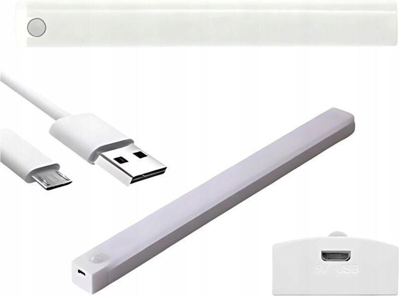 Selbstklebende LED-Bewegungsmelderleuchte 20cm Nacht USB für Kleiderschrank unter Möbeln