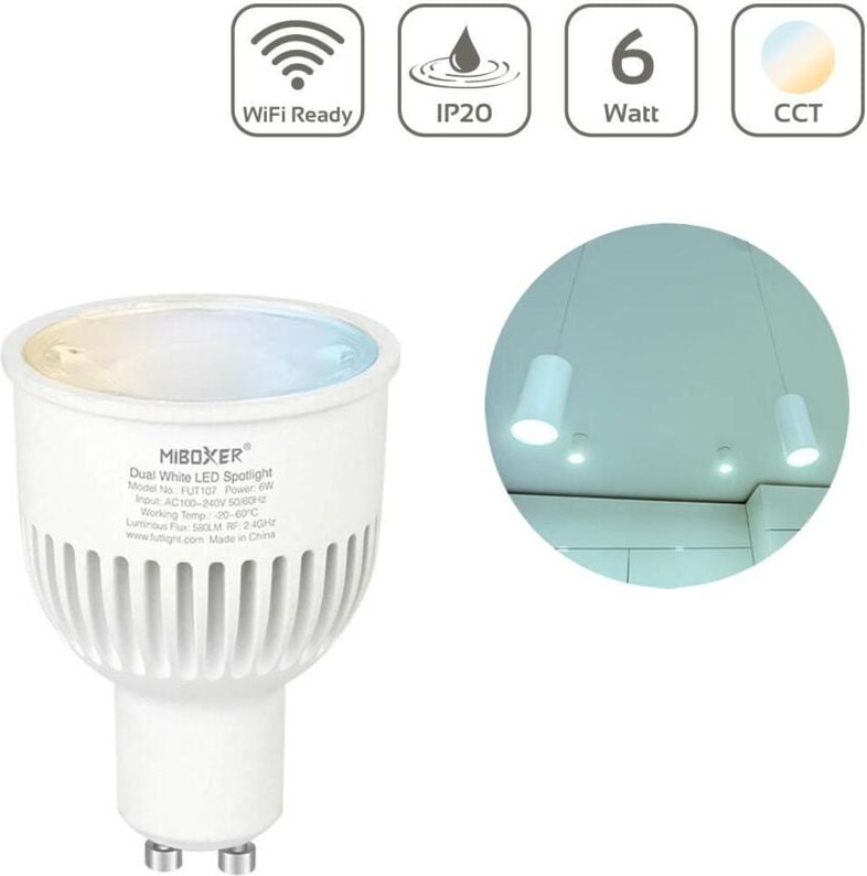 MiBoxer CCT LED Spot 6W GU10 Wifi ready FUT107