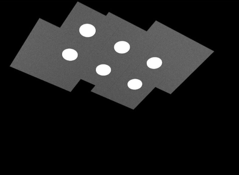 Top-light - Toplight 6-flammige rechteckige Deckenleuchte Plate mit GX53-Fassung, anthrazitfarbene Struktur, modernes De...