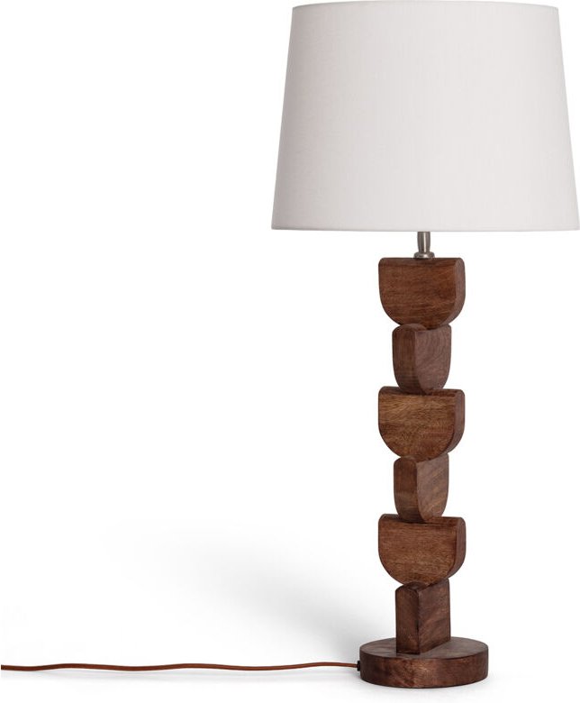 Tischlampe aus Holz Dagmar ILUZZIA Weiß