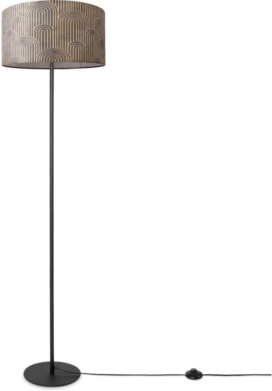 Paco Home - Stehlampe Wohnzimmer Lampenschirm Stoff Stehleuchte Leselampe Abstrakt Vintage Design 9 (Ø38 cm), Stehleucht...