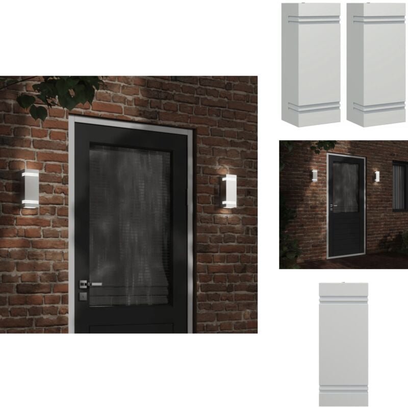 Außenwandleuchten 2 Stk. Silbern Edelstahl - Outdoor-Beleuchtung - Wandleuchte - Edelstahl - Silber - Gartenbeleuchtung