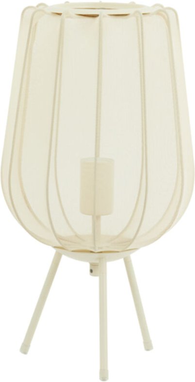 Tischlampe - Plumeria - beige weiß - polyester - - Light&living