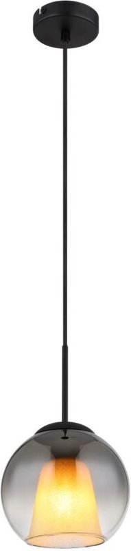 Pendelleuchte Hängelampe Esszimmerleuchte Glaskugel rauch schwarz E27 Kristall