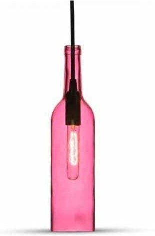 V-TAC VT-7558 LED-Kronleuchter mit dekorativer Flasche aus rosa-fuchsiafarbenem Glas, 1 MT, E14-Fassung, 72 mm, Artikeln...