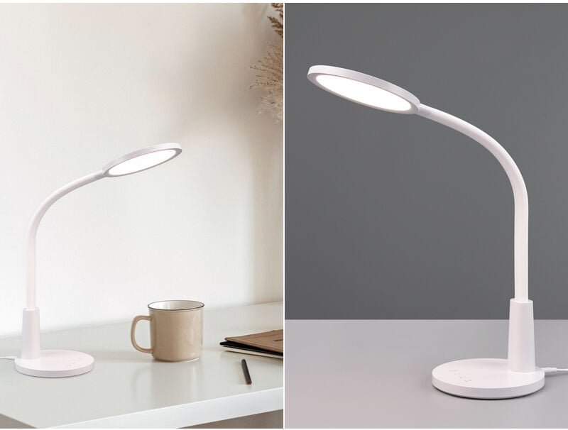 Led Schreibtischleuchte sally Flexibel touch Dimmer Weiß, Höhe 36cm