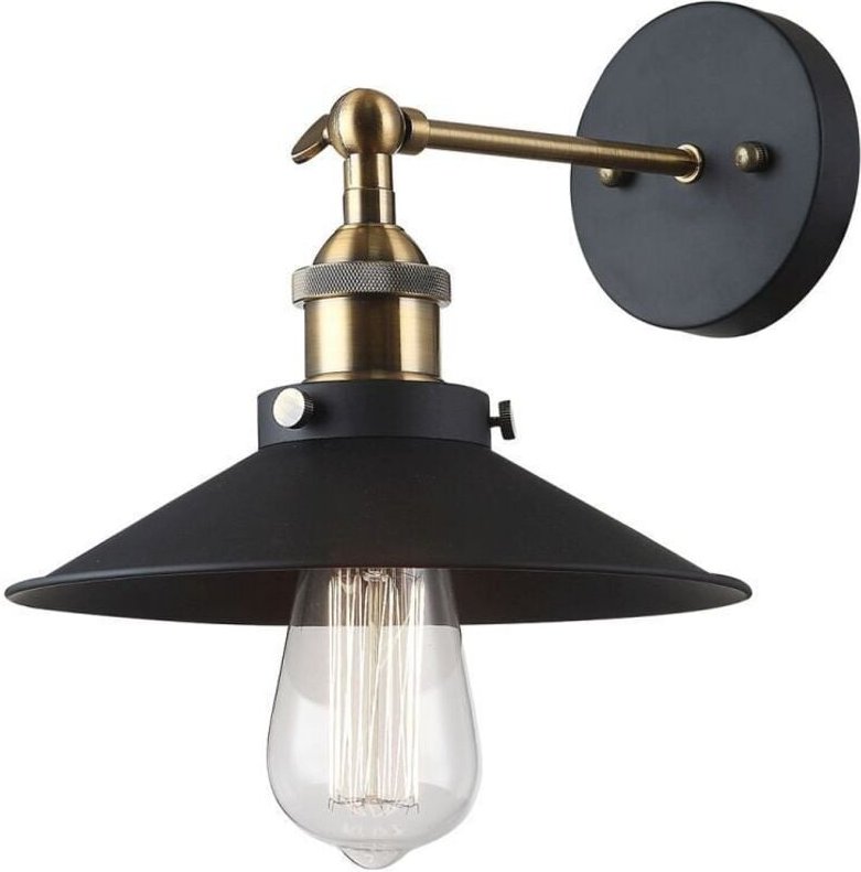 Thumbnail - Kermio - Industrie- und Retro-Wandleuchte Schwarz 1 Licht mit Metalllegierungsschirm, E27 - Italux