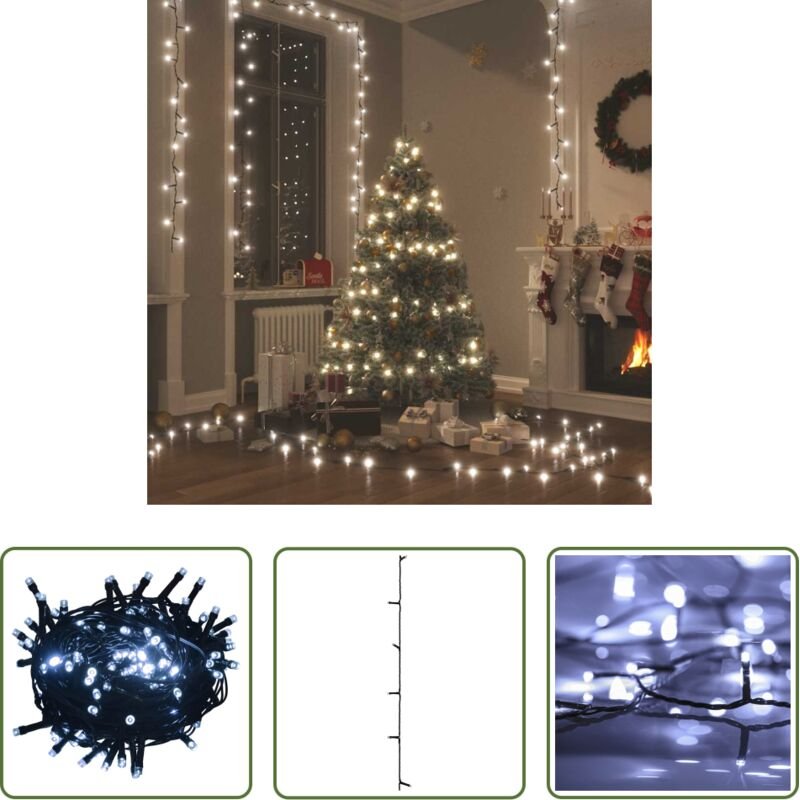 vidaXL LED-Lichterkette mit 150 LEDs Kaltweiß 15 m PVC