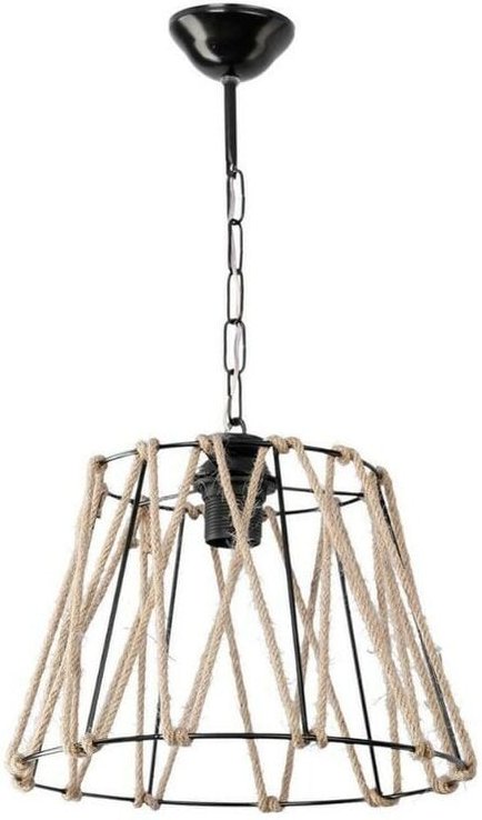 Evren ASZ0881 Pendelleuchte aus schwarzem Metall und Seil