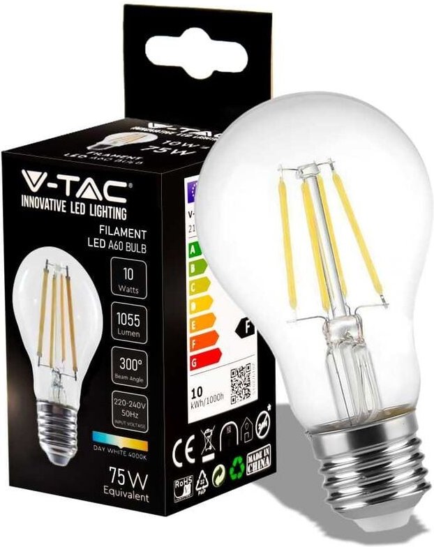 LED-Lampe E27 10W A67 Filamento 4000K - V-tac
