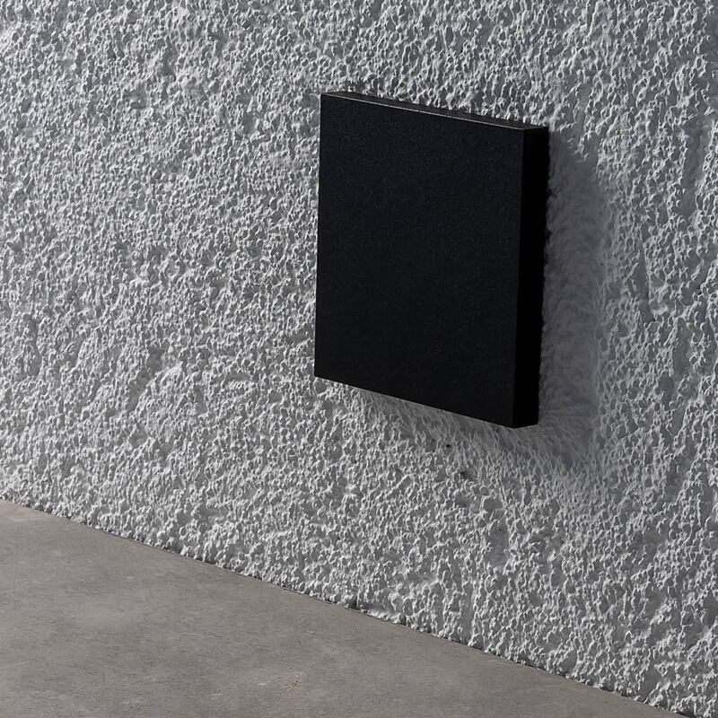 LED Treppenleuchte IP44 eckig schwarz - Lichtfarbe: Warmweiß 1,5W - Lichtaustritt: Kato