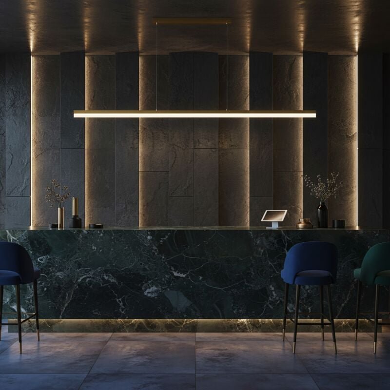 Hängeleuchte Toolight App1697-Cp 200cm Brushed Gold