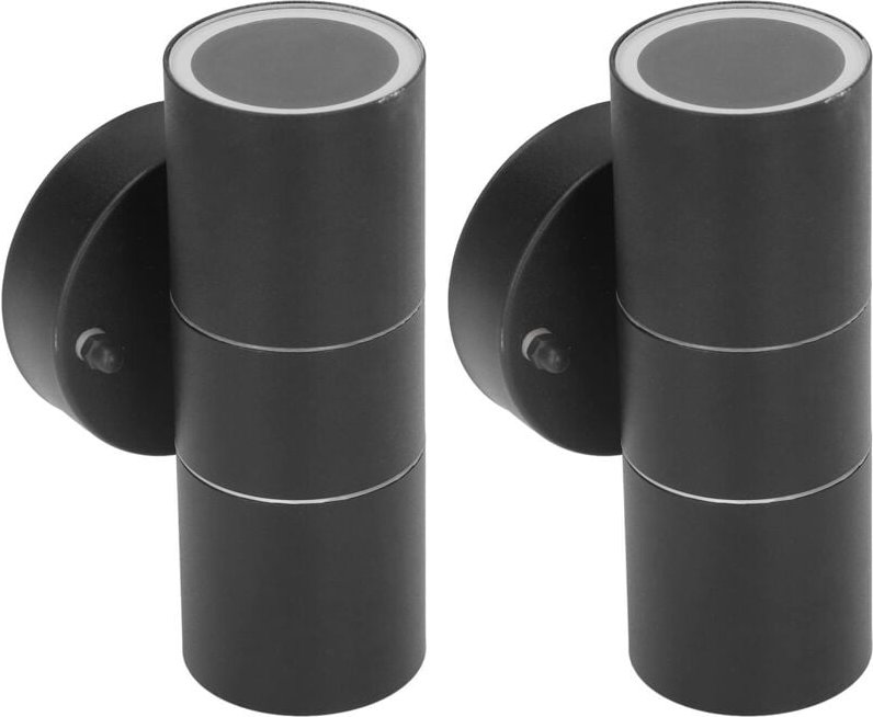 LED-Zylinderwandleuchte, 2 Stück GU10 wasserdichte Außenwandleuchte, Edelstahl-Verandaleuchte für Außenwände, Terrasse, ...