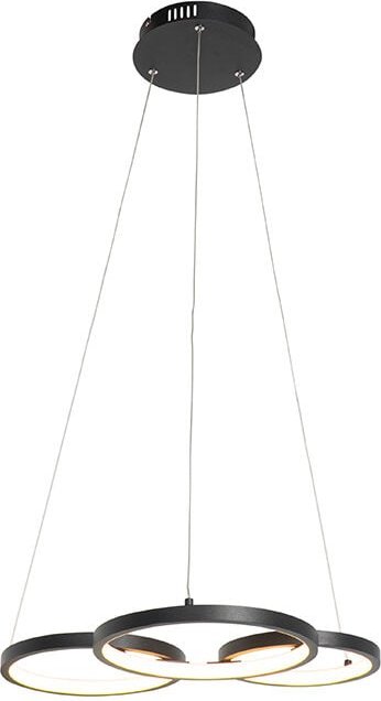 Hängelampe schwarz inkl. led 3-Stufen dimmbar 3-flammig - Rondas