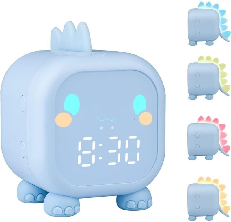 Digitaler Wecker für Kinder, Mädchen und Jungen, Dinosaurier-Wecker, buntes Licht/Countdown/Schlummerfunktion/2-Gruppen-...