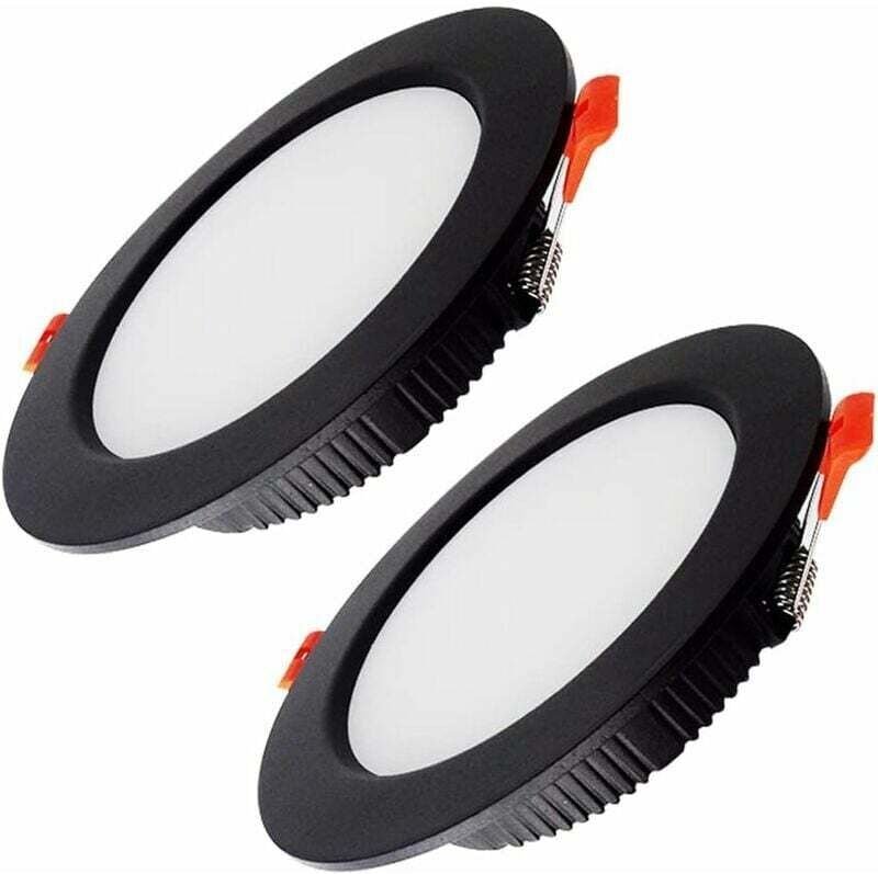 Thumbnail - Lablanc - 2 ultraflache schwarze LED-Einbaustrahler, 5 w runde LED-Deckeneinbaustrahler, IP44