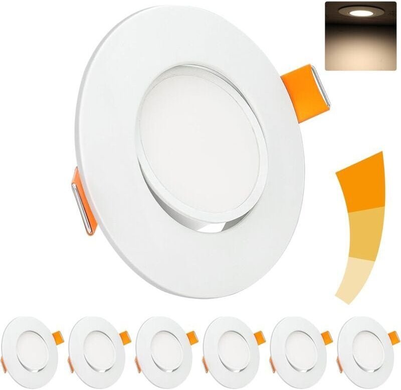 Dimmbarer LED Einbaustrahler 5W 4000K Neutralweiß 460lm Extra flacher LED Strahler 230V Schwenkbar 45° Lochdurchmesser 6...