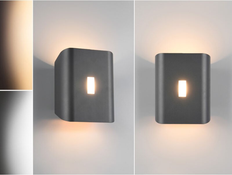 Meinewunschleuchte - 2er Set led Außenwandleuchten Up and Down & Lichtfarbe einstellbar, h 20cm