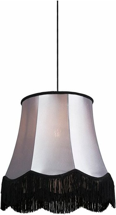 Retro Hängelampe schwarz mit grau 45 cm - Granny