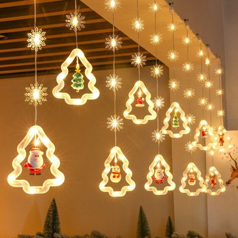 Lichtervorhang Innen 3x0,5M led Lichterkettenvorhang mit 8 Modi, usb Mit Fernbedienung Weihnachtsdeko für Fenster, Stimm...