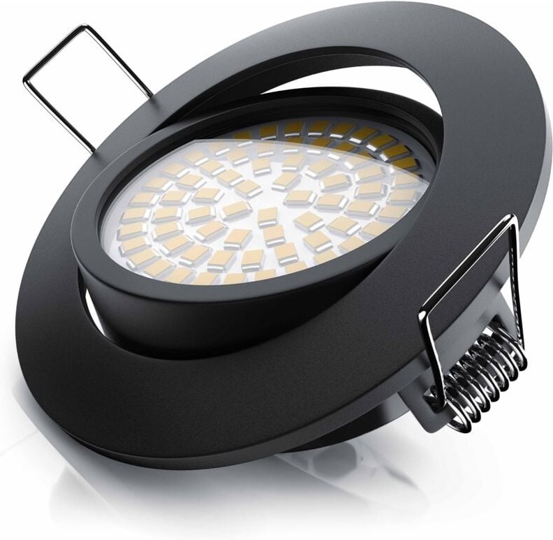 Brandson - led Deckenspots dimmbar & schwenkbar Einbaustrahler mit Aluminium Rahmen in schwarz