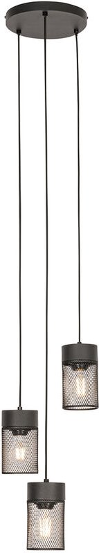 Industrielle Hängelampe schwarz 3-flammig - Jim