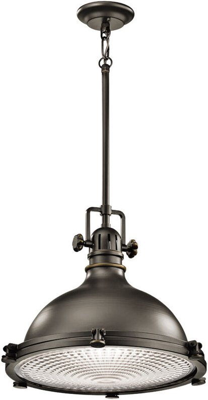 Hatteras Bay - 1 leichter extra großer Kuppeldeckenanhänger Olde Bronze, E27 - Elstead