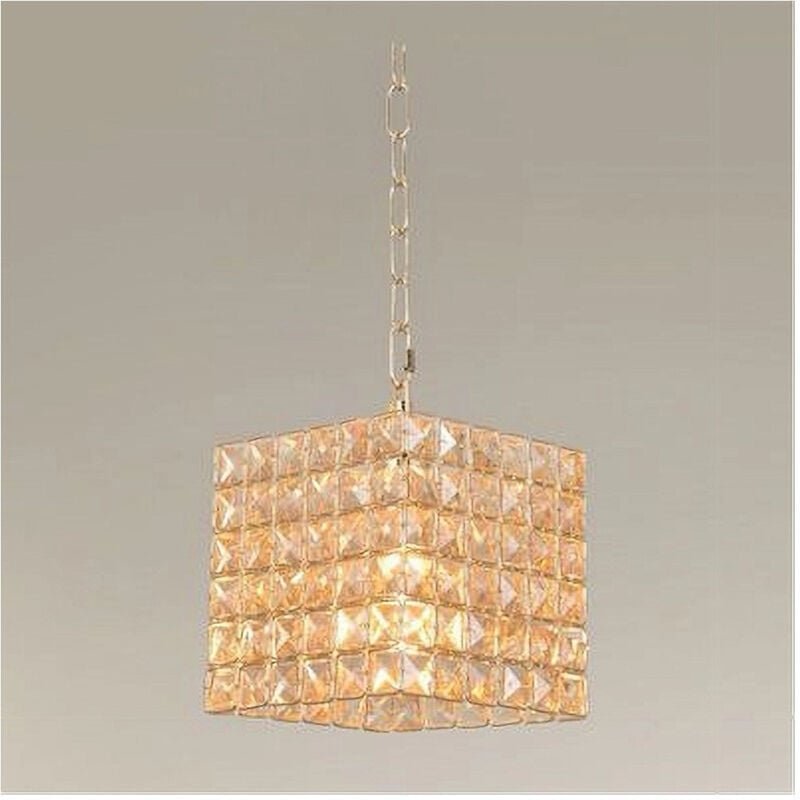 Trade Shop - Hängeleuchter Würfel Kristalle Lampe Licht E27 Anschluss Gold Quadrat 32309 -