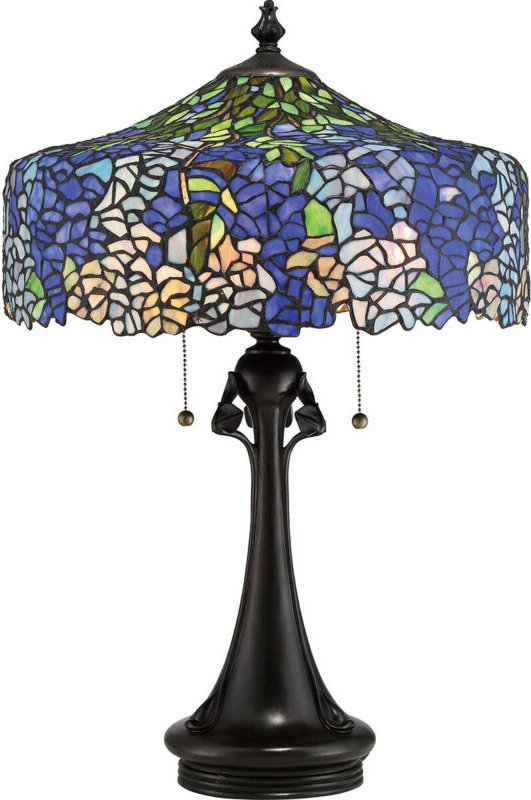 Cobalt - 1 leichte Tiffany Tischlampe - Bronze Finish, E27 - Elstead
