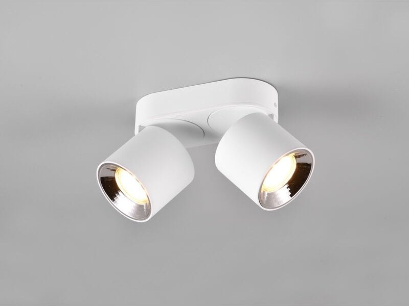 Meinewunschleuchte - led Deckenstrahler Weiß 2 Spots schwenkbar dimmbar, Breite 18cm